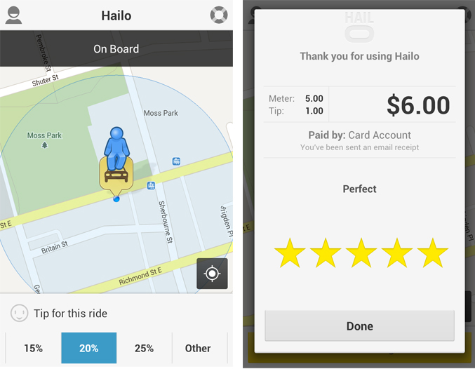 Hailo taxi hailing app uses iBeacon technology for payment