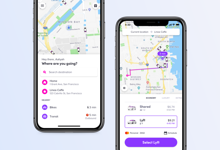 Lyft App Mockup