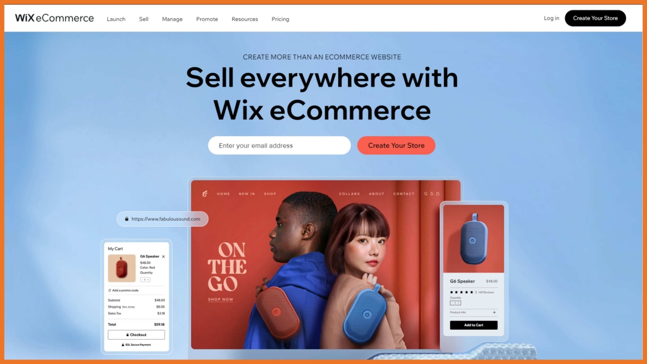 Image showing Wix's homepage.