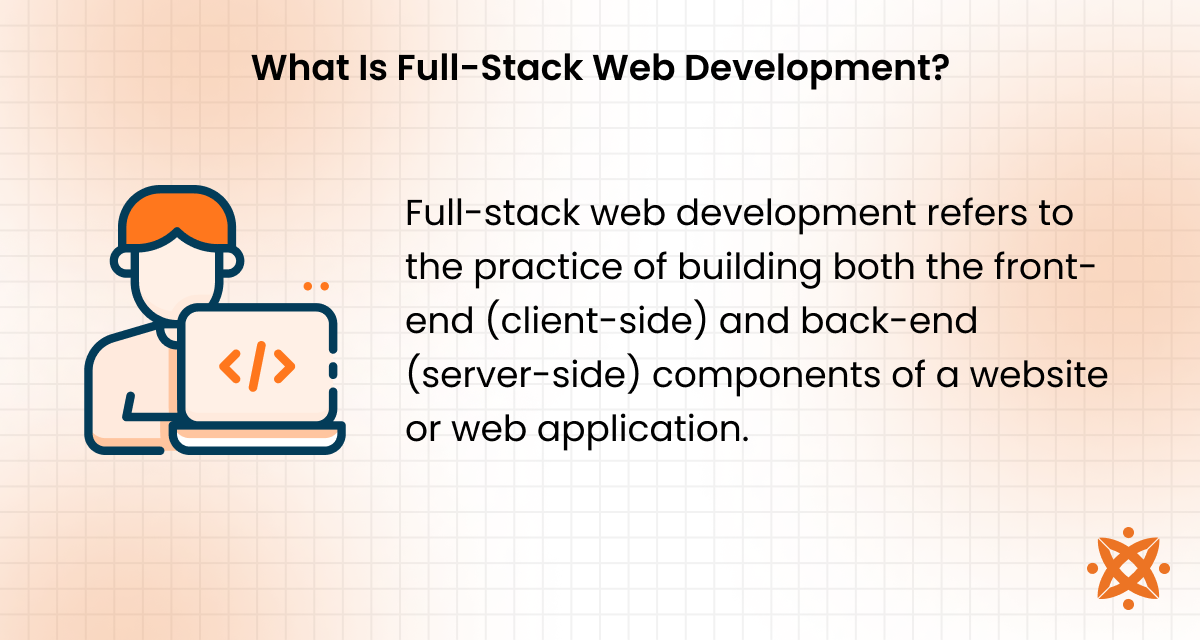 Definition of full-stack web development combining front-end and back-end technologies
