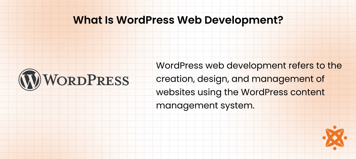 Definition of WordPress web development for building dynamic websites